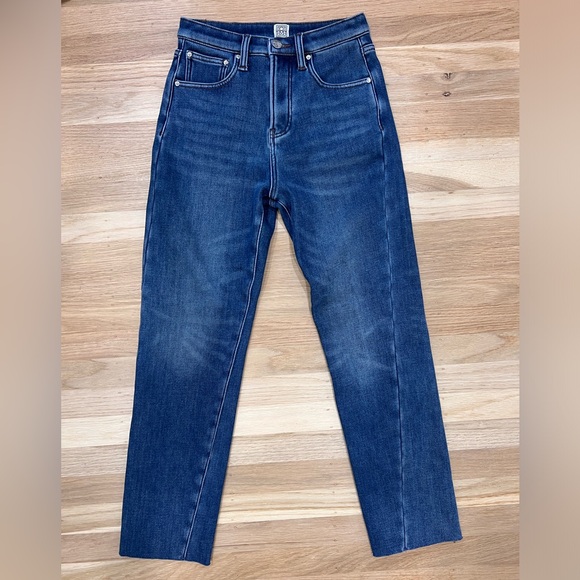 Toteme Denim - Toteme Twisted Seam High Rise Fleece Lined Jeans Cropped Size 25